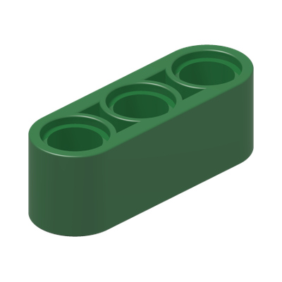 TECHNIC 3M BEAM · Dark Green (réf. BrickLink Green)
