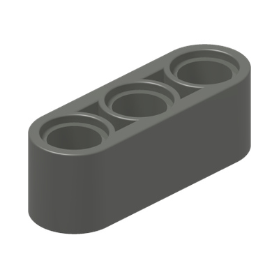TECHNIC 3M BEAM · Dark Stone Grey (réf. BrickLink Dark Bluish Gray)