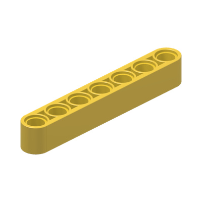 TECHNIC 7M BEAM · Bright Yellow (réf. BrickLink Yellow)