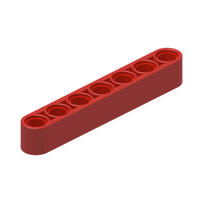 TECHNIC 7M BEAM · Bright Red (réf. BrickLink Red)