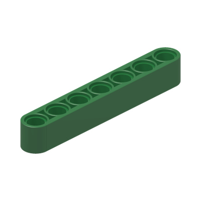 TECHNIC 7M BEAM · Dark Green (réf. BrickLink Green)