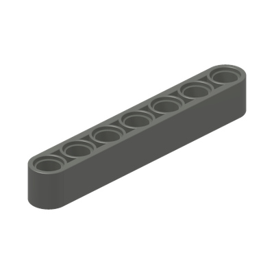 TECHNIC 7M BEAM · Dark Stone Grey (réf. BrickLink Dark Bluish Gray)