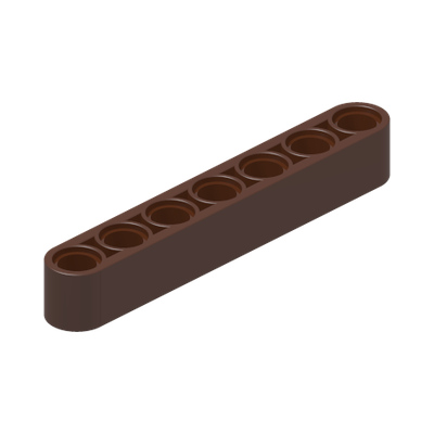 TECHNIC 7M BEAM · Reddish Brown (réf. BrickLink Reddish Brown)