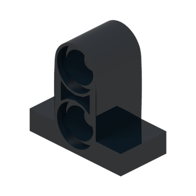 T-BEAM W. PLATE 1X2 W. TUBE · Black (réf. BrickLink Black)