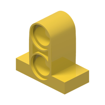 T-BEAM W. PLATE 1X2 W. TUBE · LEGO 6247387 (réf. BrickLink 32530) · Bright Yellow (réf. BrickLink Yellow)