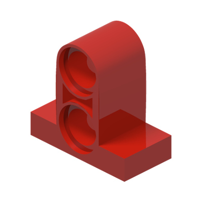 T-BEAM W. PLATE 1X2 W. TUBE · Bright Red (réf. BrickLink Red)