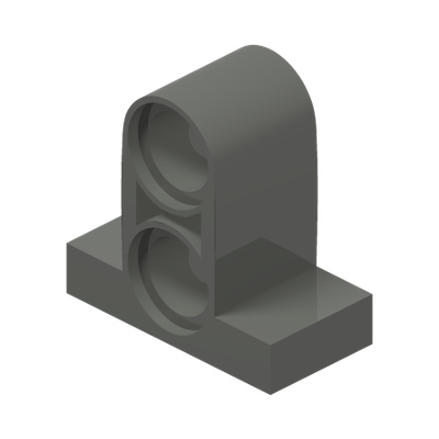 T-BEAM W. PLATE 1X2 W. TUBE · Dark Stone Grey (réf. BrickLink Dark Bluish Gray)