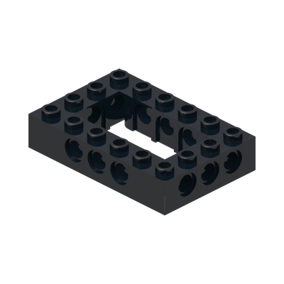 BRICK 4X6, W/ 4.85 HOLE, CUT OUT · Black (réf. BrickLink Black)