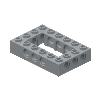 4X6 BRICK, Ø 4,85 · Medium Stone Grey (réf. BrickLink Light Bluish Gray)