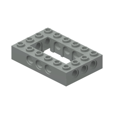 Technic, Brick 4 x 6 Open Center · LEGO 4155381 (réf. BrickLink 32531) · Couleur BrickLink : Light Gray