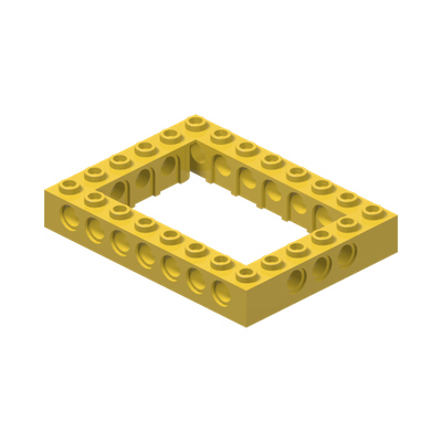 Technic Brick 6 x 8 with 4 x 6 Opening · LEGO 3253224 (réf. BrickLink 32532) · Couleur BrickLink : Yellow