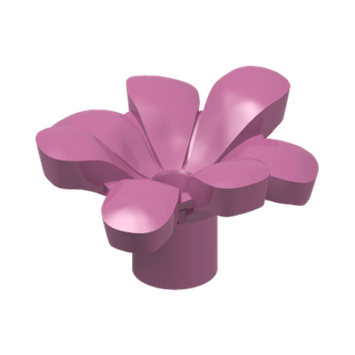FLOWER, W/ 3.2 SHAFT, 1.5 HOLE, NO. 1 · Bright Purple (réf. BrickLink Dark Pink)