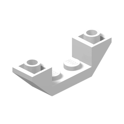 ROOF TILE 1X4, INV., DEG. 45, W/ CUTOUT · LEGO 6338001 (réf. BrickLink 32802) · White (réf. BrickLink White)