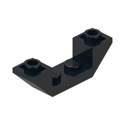 ROOF TILE 1X4, INV., DEG. 45, W/ CUTOUT · Black (réf. BrickLink Black)