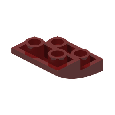 BRICK 2X2X2/3, INVERTED BOW · New Dark Red (réf. BrickLink Dark Red)