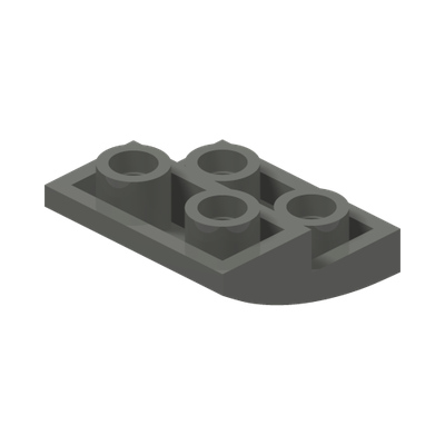 BRICK 2X2X2/3, INVERTED BOW · Dark Stone Grey (réf. BrickLink Dark Bluish Gray)