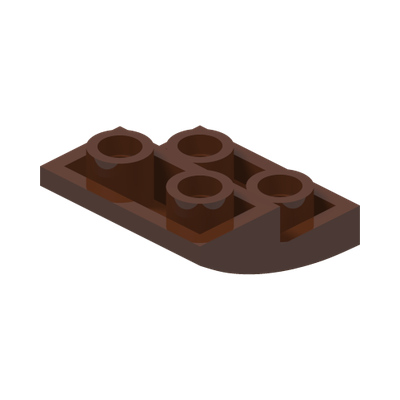 BRICK 2X2X2/3, INVERTED BOW · Reddish Brown (réf. BrickLink Reddish Brown)