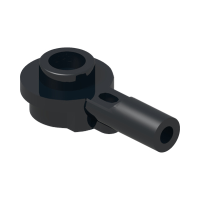 PLATE 1X1 ROUND W/ HORIZONTAL 3.2 SHAFT · Black (réf. BrickLink Black)