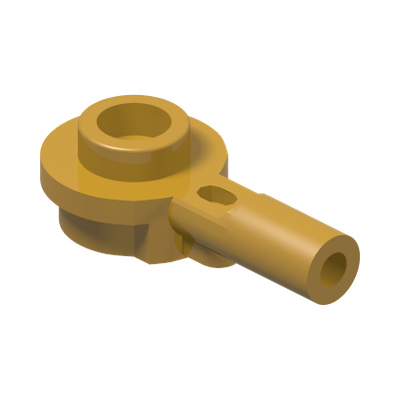 PLATE 1X1 ROUND W/ HORIZONTAL 3.2 SHAFT · Warm Gold (réf. BrickLink Pearl Gold)