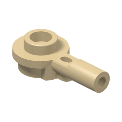 PLATE 1X1 ROUND W/ HORIZONTAL 3.2 SHAFT · Brick Yellow (réf. BrickLink Tan)