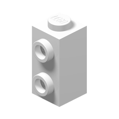 BRICK 1X1X1 2/3, W/ VERT. KNOBS · LEGO 6218841 (réf. BrickLink 32952) · White (réf. BrickLink White)