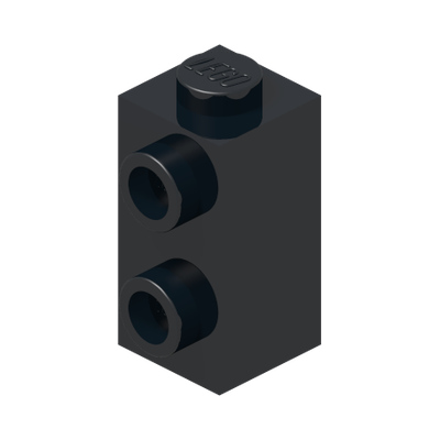 BRICK 1X1X1 2/3, W/ VERT. KNOBS · Black (réf. BrickLink Black)