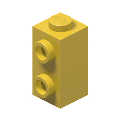 BRICK 1X1X1 2/3, W/ VERT. KNOBS · Bright Yellow (réf. BrickLink Yellow)