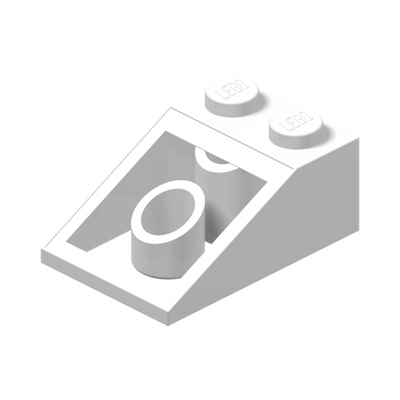 ROOF TILE 2X3/25° · LEGO 329801 (réf. BrickLink 3298) · White (réf. BrickLink White)