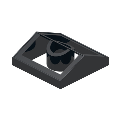 RIDGED TILE 2X2/25° · Black (réf. BrickLink Black)