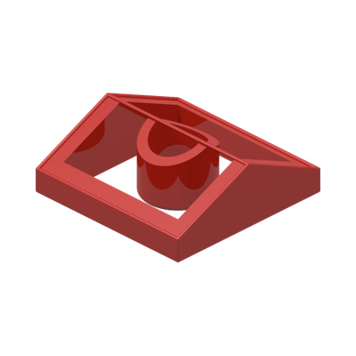 RIDGED TILE 2X2/25° · Bright Red (réf. BrickLink Red)