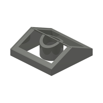 RIDGED TILE 2X2/25° · Dark Stone Grey (réf. BrickLink Dark Bluish Gray)