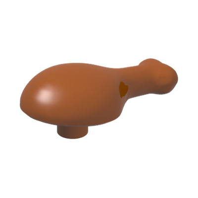 Turkey Drumstick, 20mm with Round Opening on Back · LEGO 4278013 (réf. BrickLink 33057) · Couleur BrickLink : Dark Orange