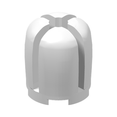 Brick, Round 2 x 2 x 2 Dome Top with Cross Cut Slots · Réf. BrickLink 33287 · Couleur BrickLink : White