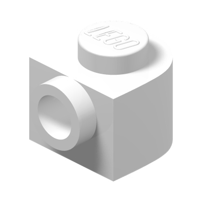 PLATE 1X1X2/3, W/ 1 KNOB, ROUNDED · LEGO 6446788 (réf. BrickLink 3386) · White (réf. BrickLink White)