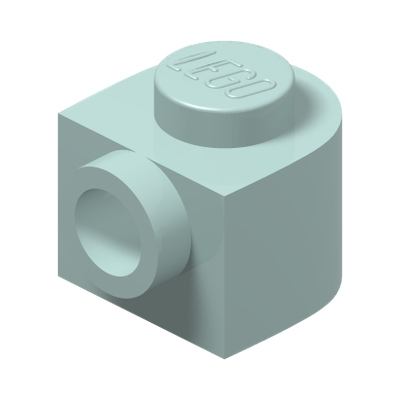 PLATE 1X1X2/3, W/ 1 KNOB, ROUNDED · Aqua (réf. BrickLink Light Aqua)