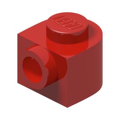 PLATE 1X1X2/3, W/ 1 KNOB, ROUNDED · Bright Red (réf. BrickLink Red)