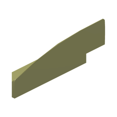 Wedge 5 x 1 x 1 1/3 with 4 x 1 Base Right · LEGO 6493680 (réf. BrickLink 3389) · Olive Green (réf. BrickLink Olive Green)