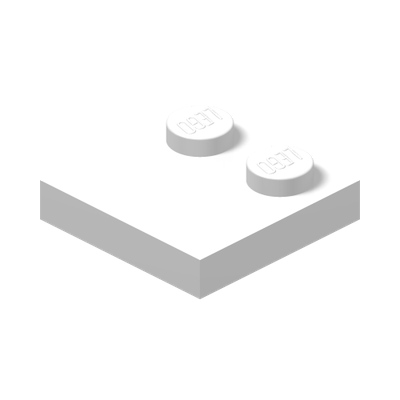 PLATE 2X2, W/ REDUCED KNOBS · LEGO 6218822 (réf. BrickLink 33909) · White (réf. BrickLink White)