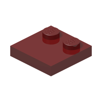 PLATE 2X2, W/ REDUCED KNOBS · New Dark Red (réf. BrickLink Dark Red)