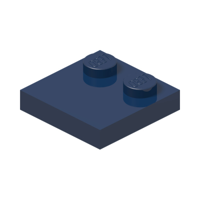 PLATE 2X2, W/ REDUCED KNOBS · Earth Blue (réf. BrickLink Dark Blue)