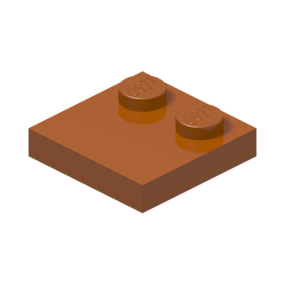 PLATE 2X2, W/ REDUCED KNOBS · Dark Orange (réf. BrickLink Dark Orange)