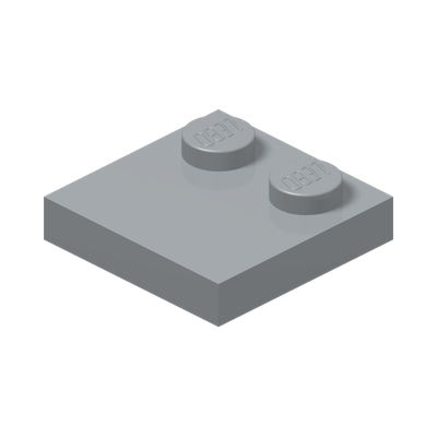 PLATE 2X2, W/ REDUCED KNOBS · Medium Stone Grey (réf. BrickLink Light Bluish Gray)