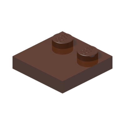 PLATE 2X2, W/ REDUCED KNOBS · Reddish Brown (réf. BrickLink Reddish Brown)