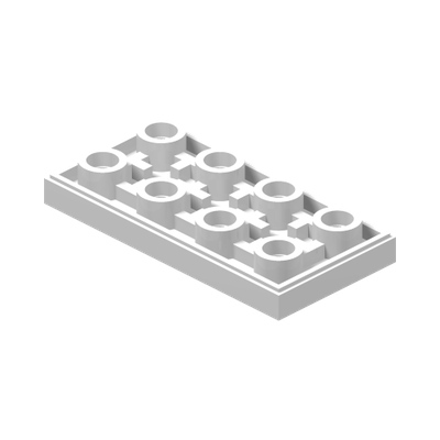 FLAT TILE 2X4, INV. · LEGO 6440438 (réf. BrickLink 3395) · White (réf. BrickLink White)