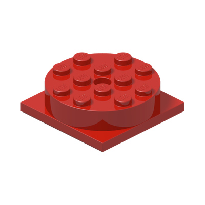Turntable 4 x 4 Square Base with (Same Color) Top (3403 / 3404) · LEGO 4221665 (réf. BrickLink 3403c01) · Couleur BrickLink : Red
