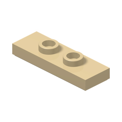 PLATE 1X3 W/ 2 KNOBS · LEGO 6211966 (réf. BrickLink 34103) · Brick Yellow (réf. BrickLink Tan)