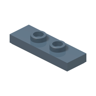 PLATE 1X3 W/ 2 KNOBS · Sand Blue (réf. BrickLink Sand Blue)