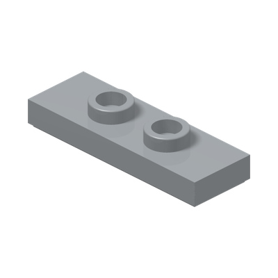 PLATE 1X3 W/ 2 KNOBS · Medium Stone Grey (réf. BrickLink Light Bluish Gray)