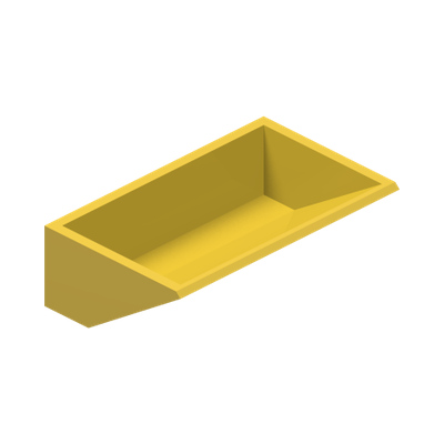 Vehicle, Digger Bucket Smooth 3 x 5 x 1 1/3 with Digger Bucket Arm Hinge · LEGO 343324 (réf. BrickLink 3433) · Couleur BrickLink : Yellow