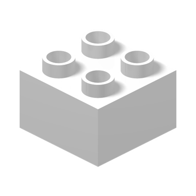DUPLO BRICK 2X2 · LEGO 343701 (réf. BrickLink 3437) · White (réf. BrickLink White)